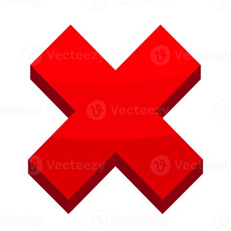 red wrong mark game asset  icon transparent background  png