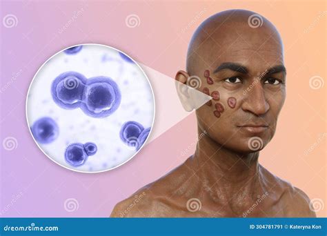 A Man with Cutaneous Blastomycosis, 3D Illustration Stock Illustration ...