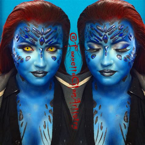 Mystique xmen Halloween makeup | Makeup, Halloween makeup, Face