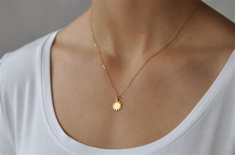 Sun Necklace Sun Necklace Gold Sun Pendant Necklace Sunburst Celestial ...