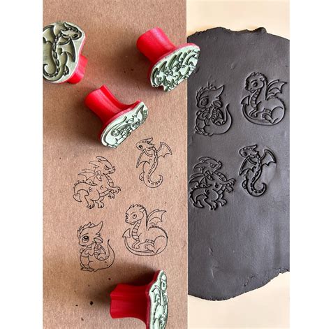 Набор штампов Дракончики – штампы для керамики 900 ₽ | stamps_for_ceramics
