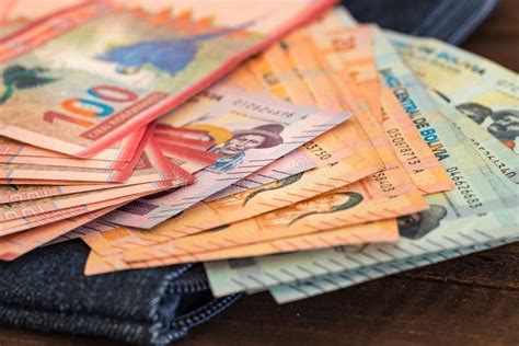 bolivian money boliviano stock photo image  closeup