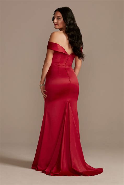 Satin Off-the-Shoulder Mermaid Bridesmaid Dress GS290030 [GS290030 ...