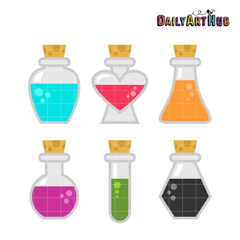 Potion Bottles Clip Art Set – Daily Art Hub // Graphics, Alphabets & SVG