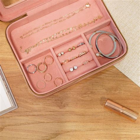 Faux Leather Jewellery Travel Organiser Box, Pink – RCasa SLS Retail