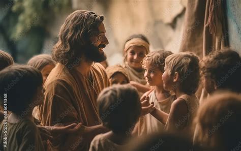 Jesus Christ talking to children, Jesus and children smiling ...