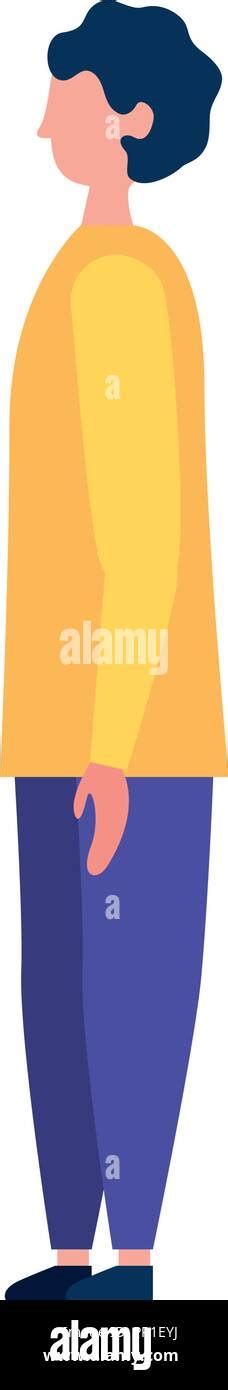 young man character male figure vector illustration stock vector image