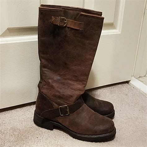 Dark Brown Leather Motorcycle Boots - Gem