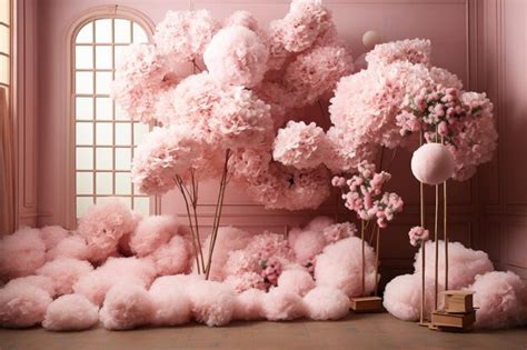 Premium Photo | Elegant Floral Pink Photo Backdrop Perfect for Showcasing Your Product in a ...