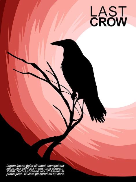 premium vector poster  crow silhouette illustration
