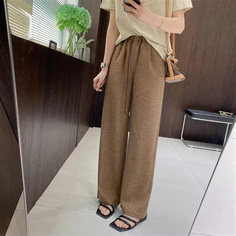 womens fashionable casual pants drawstring high  tiktok gmv