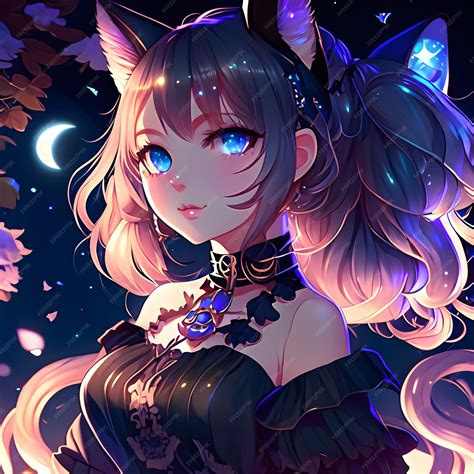 Premium AI Image | anime cat girl illustration
