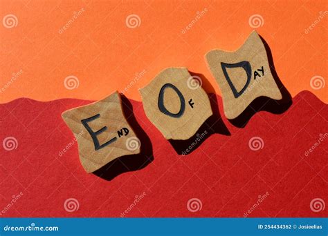eod   day abbreviation  words stock photo image  concept