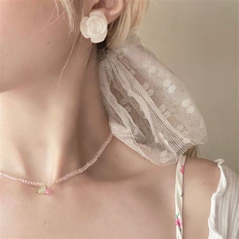 White Rose Ear Studs– The Cottagecore