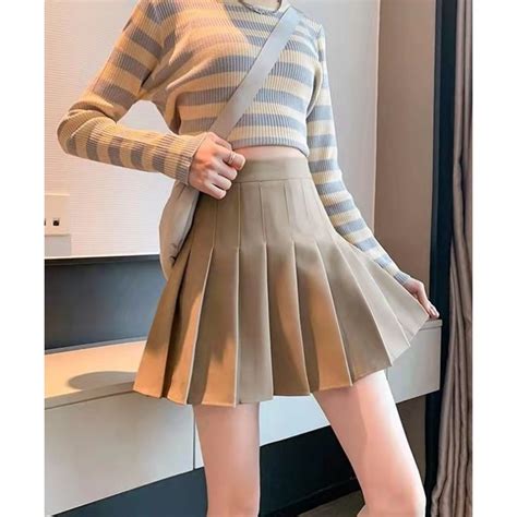 jual rsb rk rok pendek mini korean women mini skirt pleated plain