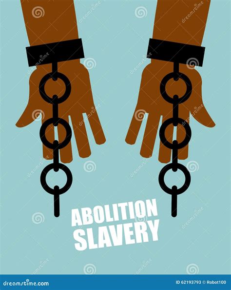 Abolition Of Slavery. Hands Black Slave With Broken Chains. Shattered