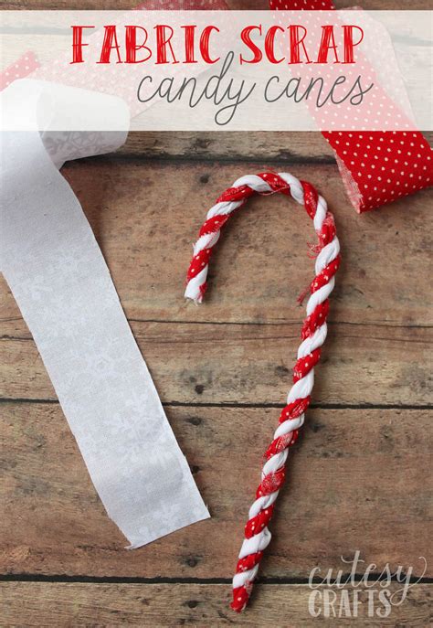 DIY Candy Cane Ornaments with Fabric Scraps - DIY Candy