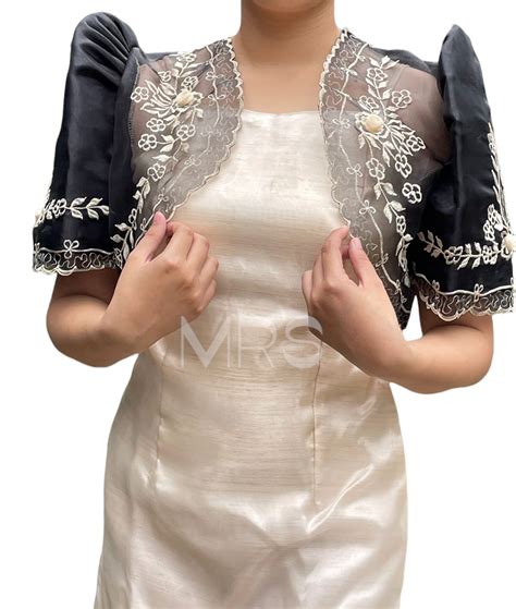 filipiniana bolero black  rose lazada ph
