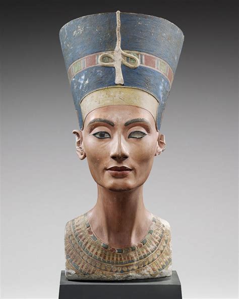 Coloured model bust of Queen Nefertiti, New Kingdom, 18th dynasty ca ...