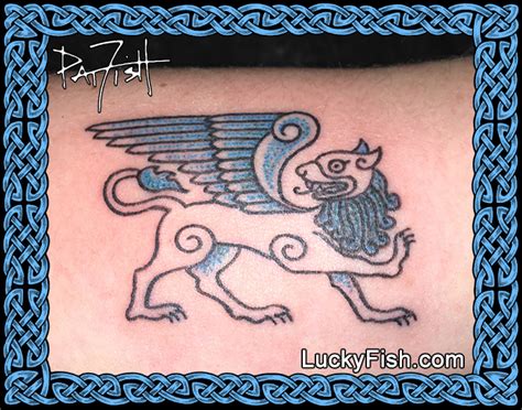 Celtic Winged Lion Tattoo — LuckyFish, Inc. and Tattoo Santa Barbara