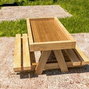 DIY Chicken Picnic Table Build Plans, Wood Chicnik Table Plans, Easy to ...