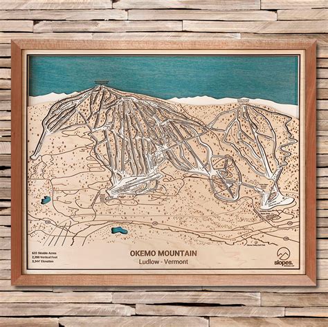 Okemo Mountain 3D Ski Trail Map Okemo VT Map Wooden Ski | Etsy