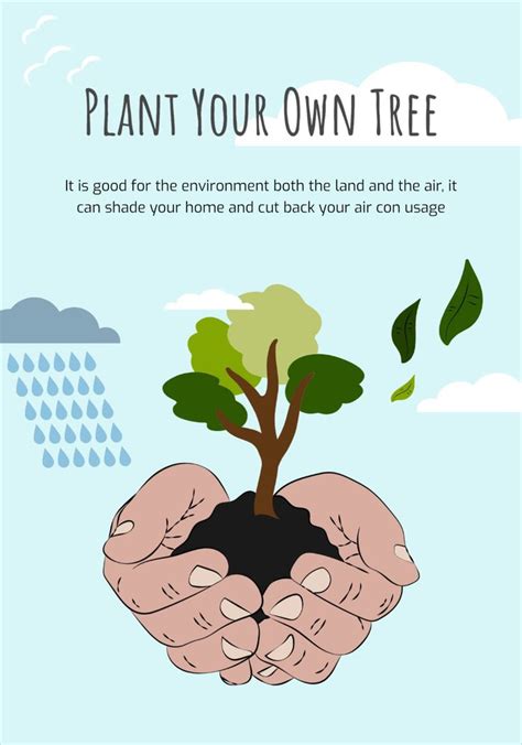 Plant your tree Environment Poster Template design features illustrated ...