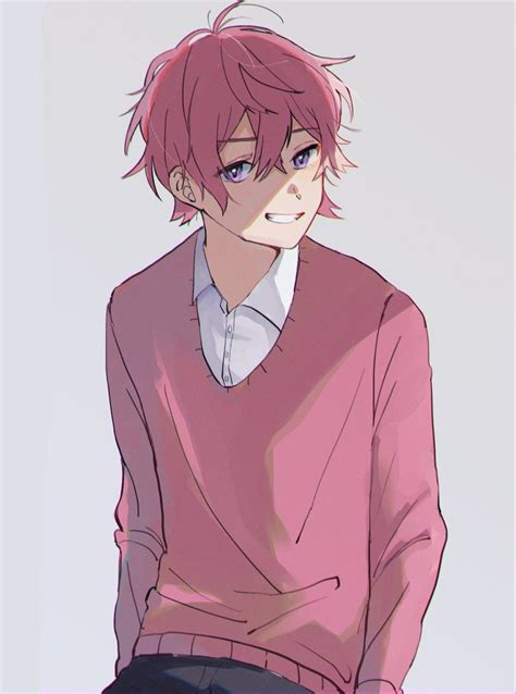 なる On Twitter Anime Boy Hair Pink Hair Anime Cute Anime Guys | Images and Photos finder