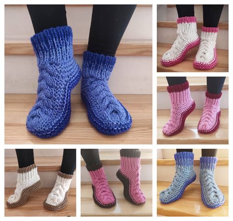 Natural Wool Slippers Cozy Slippers Knit Slipper | Etsy