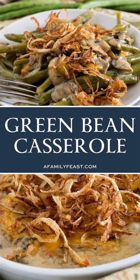 Green Bean Casserole layered with homemade condensed cream of mushroom ...