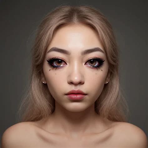 striking portrait   young woman  dramatic makeup  expressive eyes