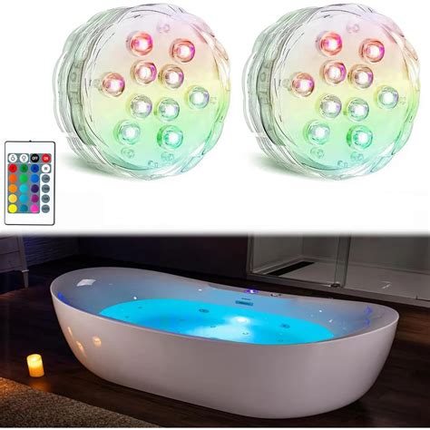 2 Packs Bath Tub Lights Wireless, Waterproof Glow Light for Bathroom