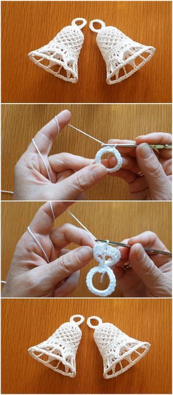 Christmas Bells Crochet Tutorial Step By Step | Ideias para artesanato, Anjos de crochê ...