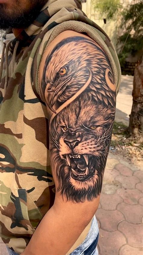 Lion eagle tattoo by aakash chandani – Artofit