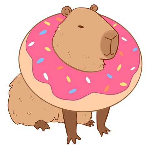 "Cute funny capybara with a doughnut for capybara lovers" Sticker for ...