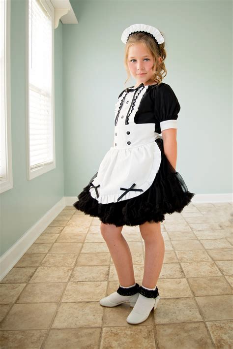 French Maid Costume Pageant black and white Lolita Maid | Etsy
