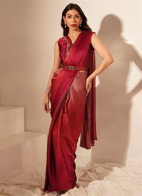 ready  wear saree latest pre stitched sarees design