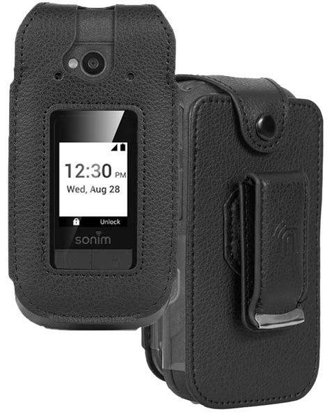 Case for Sonim XP3 Plus 5G Flip Phone, Nakedcellphone [Black Vegan