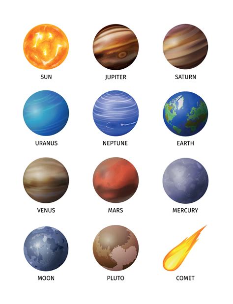 Realistic Space Planet Isolated Icon Set 4730361 Vector Art at Vecteezy