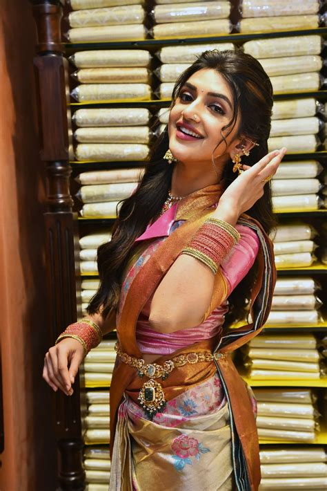 sreeleela  saree stills  cmr family mall launch south indian actress