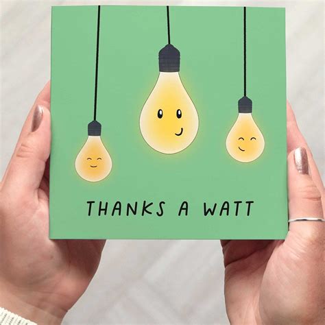Funny Thank You Card, Pun Thank You Card With Cute Illustrations