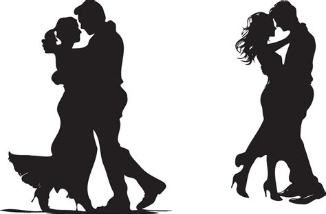 Young couples silhouette dancing on white background 47521498 Vector Art at Vecteezy