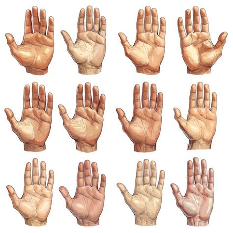 Premium Photo | Set of Hands Isolated on White Background Illustration ...