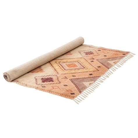 Ковер из хлопка с этническим орнаментом 120х180 см бежевый Ethnic ...