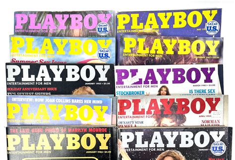 Lot - Playboy Magazine, 1980's, Ten Issues including August 1980