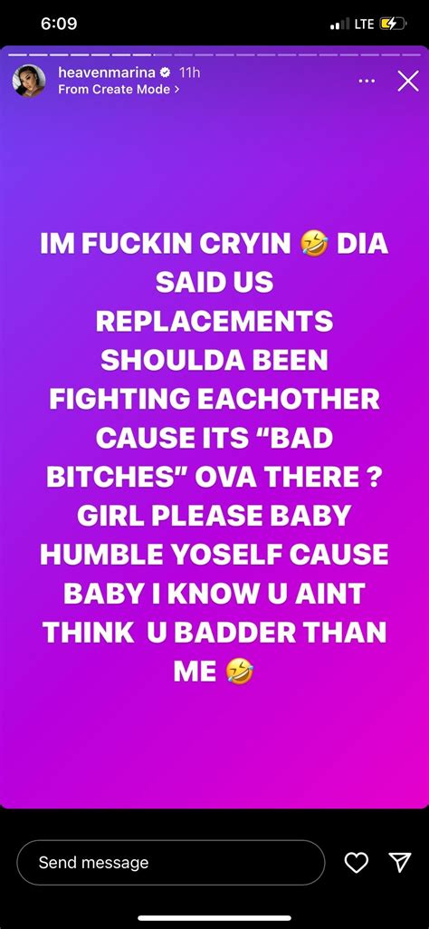 Heaven Marina calling Dia out after the episode : r/BaddiesSouth