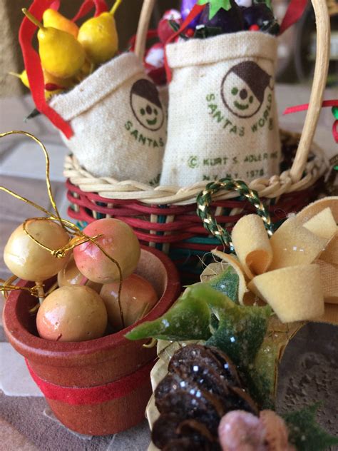 Country Christmas Ornaments Rustic Vintage Lot Baskets Fruit