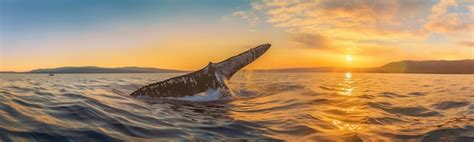 Premium AI Image | Humpback whale in the sea at sunset