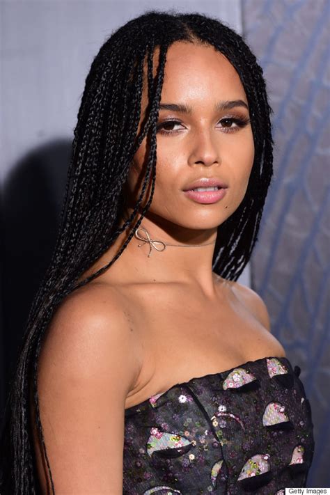 zoe kravitzs beautiful box braids  celebrity beauty