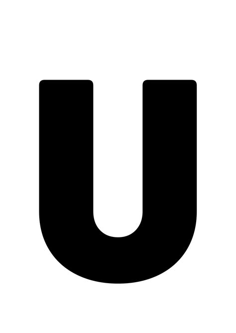 Letter U in Black and White